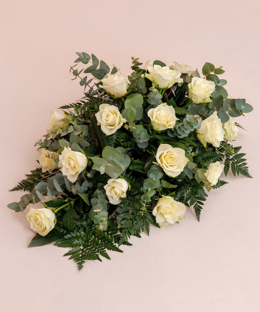 White Roses Funeral Spray