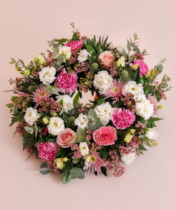 Pink & White Flower Funeral Wreath