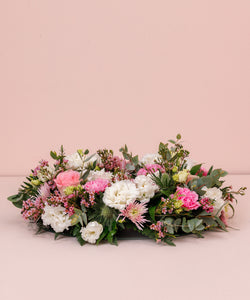 Pink & White Flower Funeral Wreath