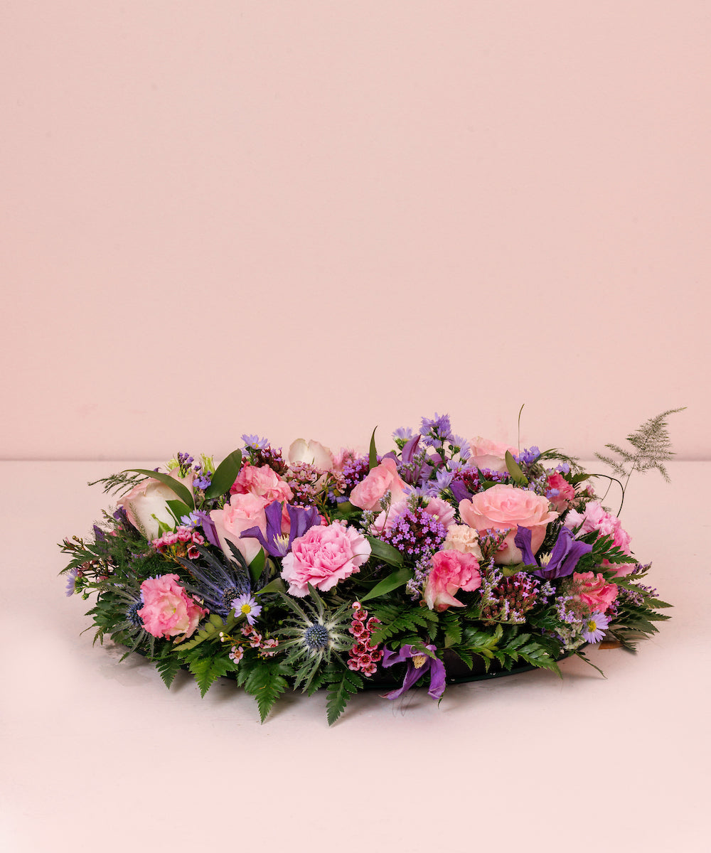 Pink & Purple Flower Funeral Wreath