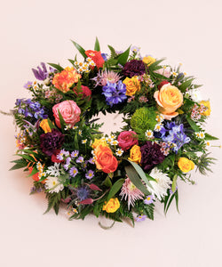 Bright & Colourful Funeral Wreath