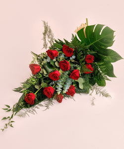 Dozen Red Roses Funeral Bouquet