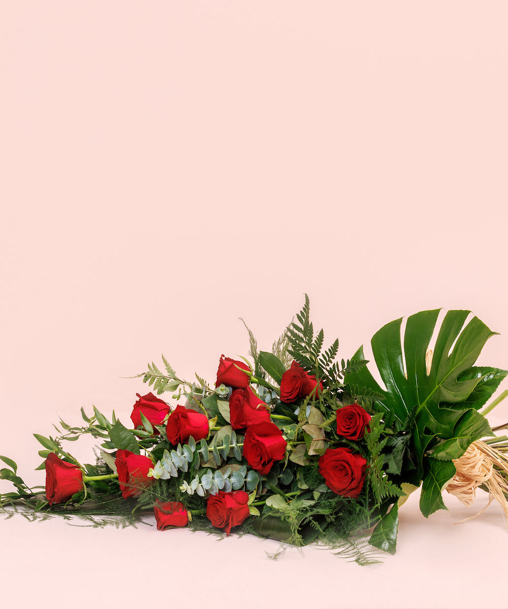 Dozen Red Roses Funeral Bouquet