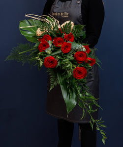 Dozen Red Roses Funeral Bouquet