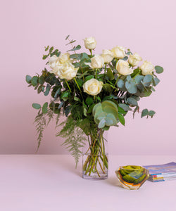 Dozen White Roses Bouquet